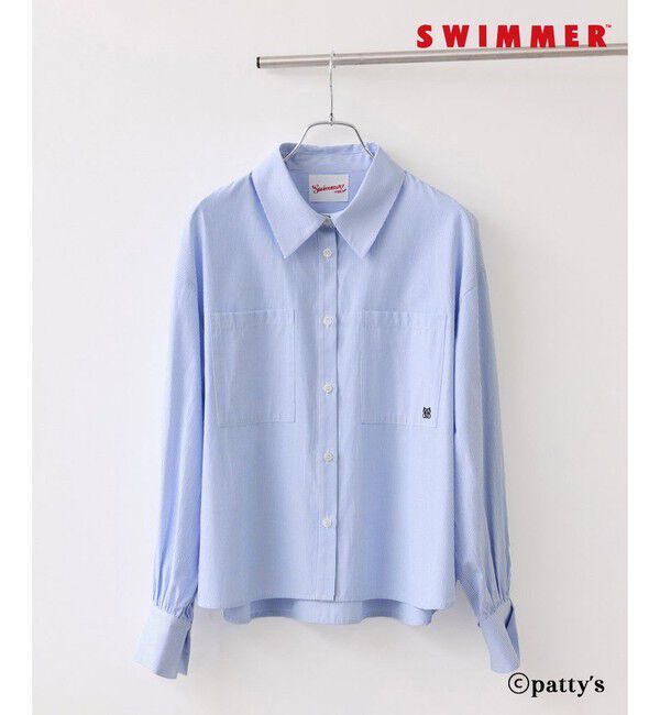 VIS「【SWIMMER&times;VIS】ポイント刺しゅうストライプシャツ」|シャツ・ブラウス|