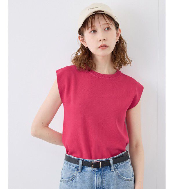 Rope&rsquo;Picnic「【UVカット・接触冷感・イージーケア】八方映えニット ゼロスリーブニットプルオーバー」|ニット・セーター|