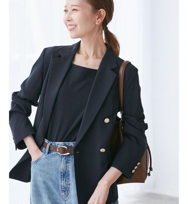 Rope&rsquo;Picnic「カナパ 金ボタンジャケット/セットアップ対応・UV・抗菌防臭・接触冷感」|テーラードジャケット|