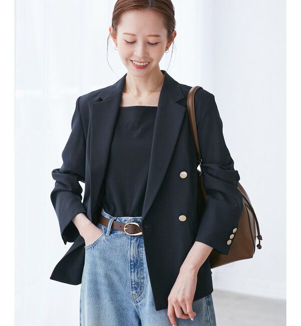 Rope&rsquo;Picnic「カナパ 金ボタンジャケット/セットアップ対応・UV・抗菌防臭・接触冷感」|テーラードジャケット|
