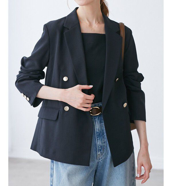 Rope&rsquo;Picnic「カナパ 金ボタンジャケット/セットアップ対応・UV・抗菌防臭・接触冷感」|テーラードジャケット|