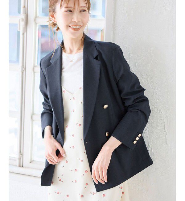 Rope&rsquo;Picnic「カナパ 金ボタンジャケット/セットアップ対応・UV・抗菌防臭・接触冷感」|テーラードジャケット|