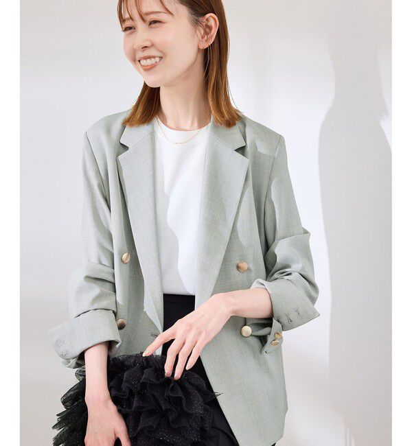 Rope&rsquo;Picnic「カナパ 金ボタンジャケット/セットアップ対応・UV・抗菌防臭・接触冷感」|テーラードジャケット|