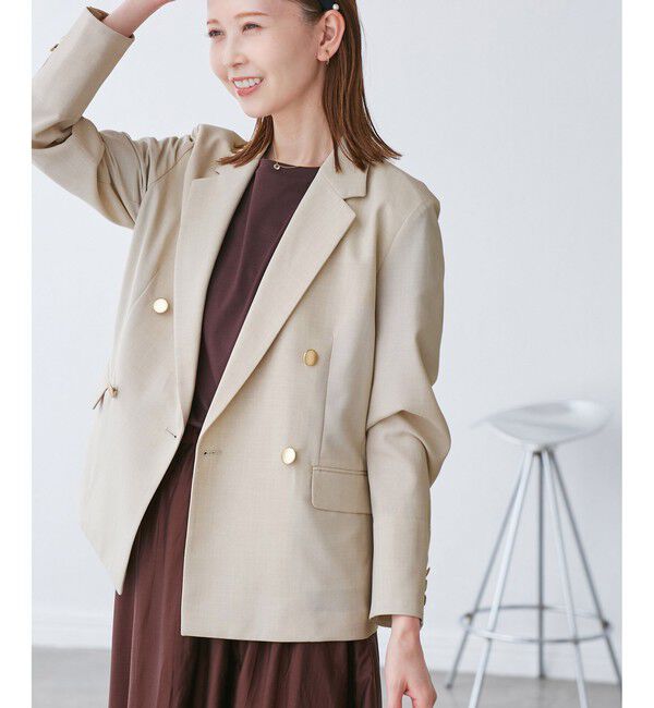 Rope&rsquo;Picnic「カナパ 金ボタンジャケット/セットアップ対応・UV・抗菌防臭・接触冷感」|テーラードジャケット|