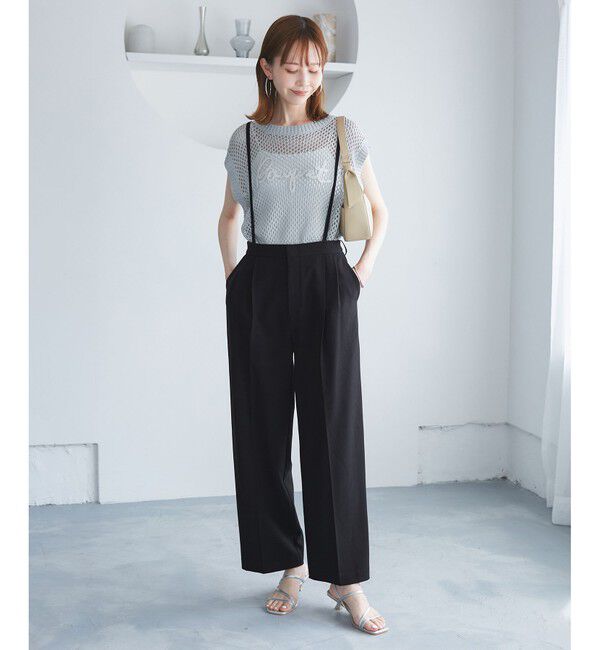 Rope&rsquo;Picnic「【3サイズ展開】サスペンダー付きワイドパンツ」|チノ|