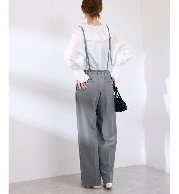 Rope&rsquo;Picnic「【3サイズ展開】サスペンダー付きワイドパンツ」|チノ|