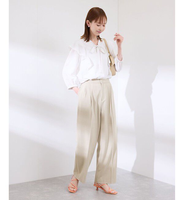 Rope&rsquo;Picnic「【3サイズ展開】サスペンダー付きワイドパンツ」|チノ|