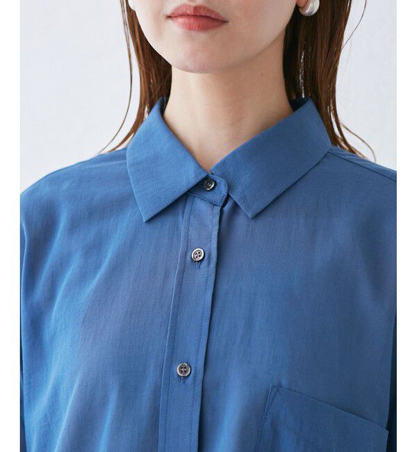 Rope&rsquo;Picnic「【接触冷感・通気性】お着軽シャツシリーズ/綿ボイルバックタックシャツ」|シャツ・ブラウス|