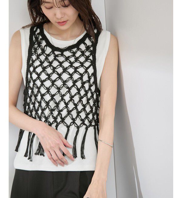 Rope&rsquo;Picnic「かぎ針ビスチェ&times;タンクトップセット」|ベスト・ジレ|