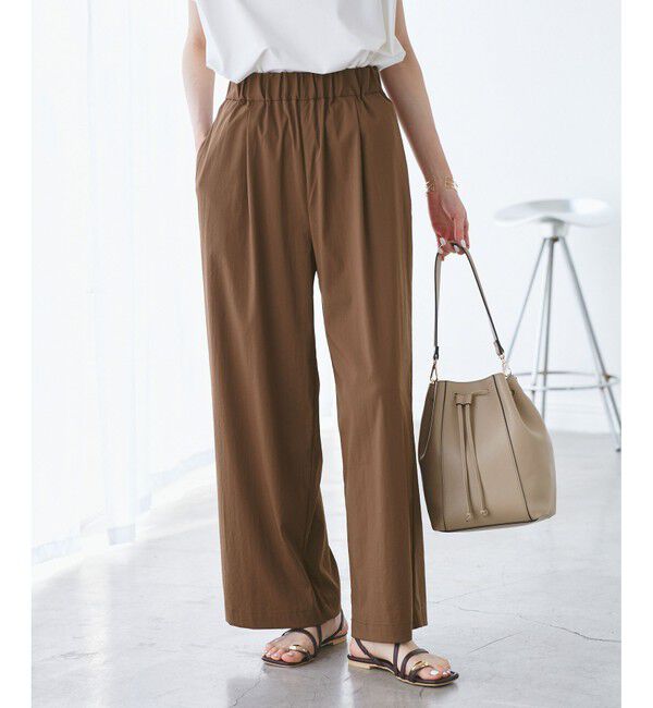 Rope&rsquo;Picnic「【UVカット】レーヨンナイロンイージーワイドパンツ」|チノ|