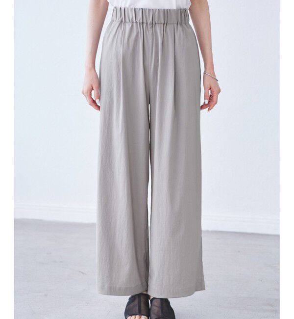 Rope&rsquo;Picnic「【UVカット】レーヨンナイロンイージーワイドパンツ」|チノ|