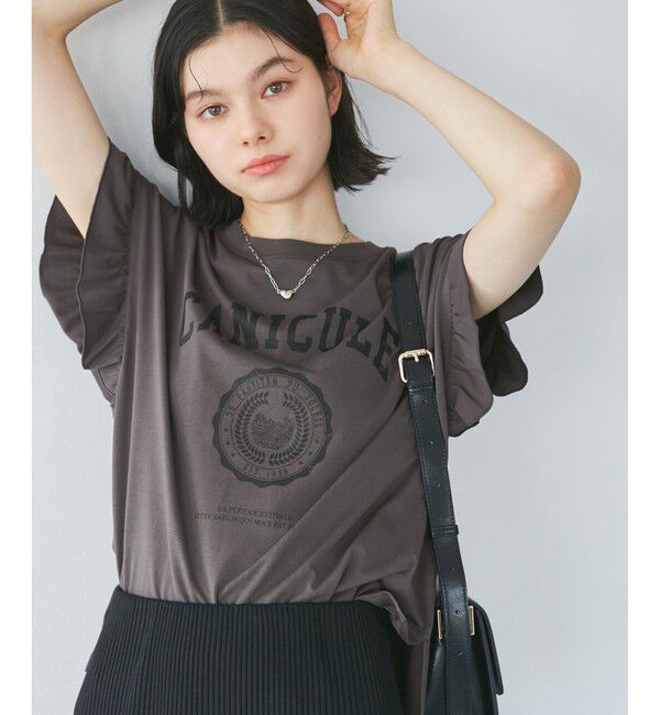 Rope&rsquo;Picnic「袖フリルカレッジロゴTシャツ」|Tシャツ・カットソー|