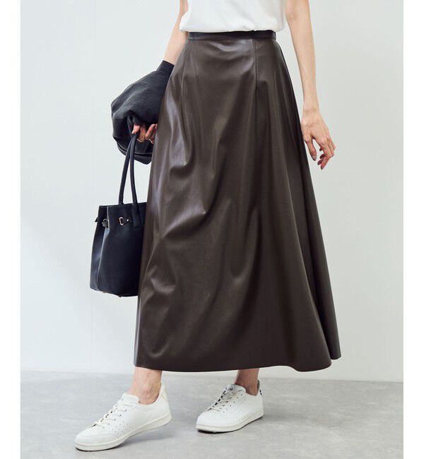 Rope&rsquo;Picnic「シンセティックレザーフレアロングスカート」|スカート|