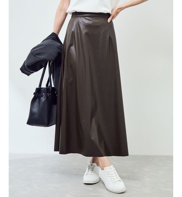 Rope&rsquo;Picnic「シンセティックレザーフレアロングスカート」|スカート|