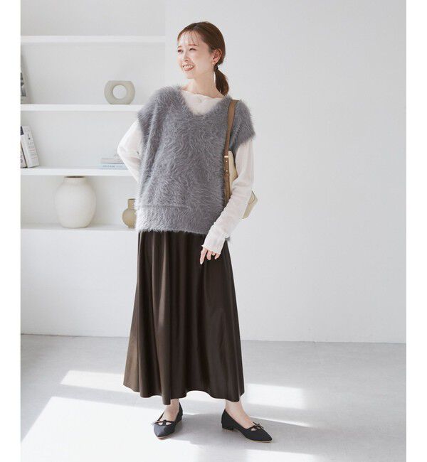 Rope&rsquo;Picnic「シンセティックレザーフレアロングスカート」|スカート|