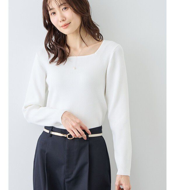 Rope&rsquo;Picnic「スクエアネックリブニット」|ニット・セーター|