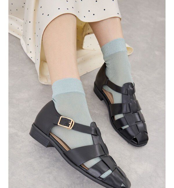 ROPE PICNIC PASSAGE「ロゴ入りラメソックス」|ソックス|ブルー系(45)