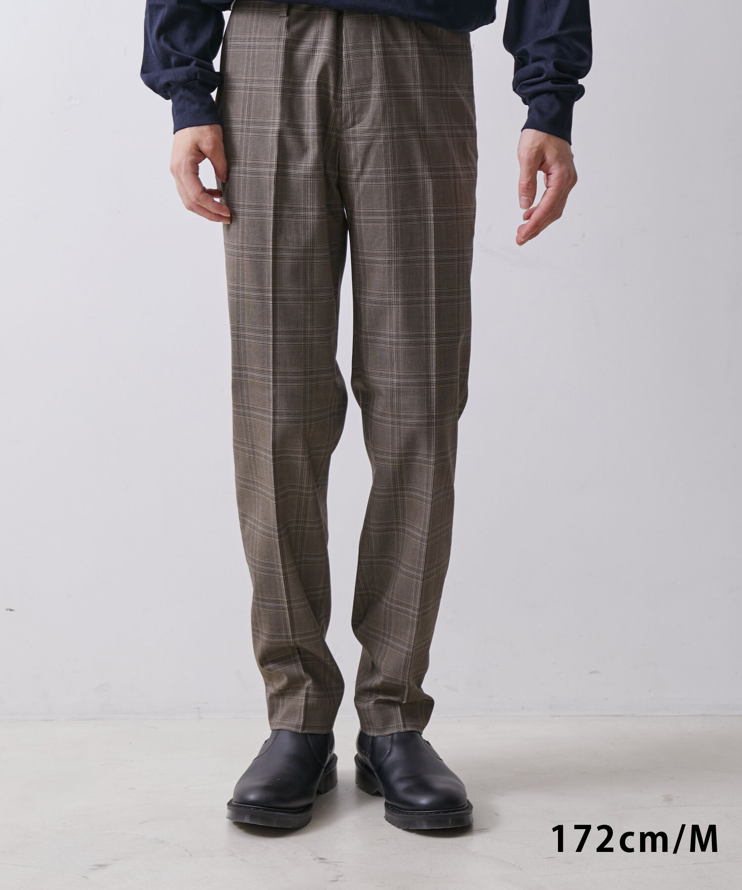 ADAM ET ROPE'「【Chambrer】スリムテーパード センタープレス スラックス / セットアップ対応」|スラックス|