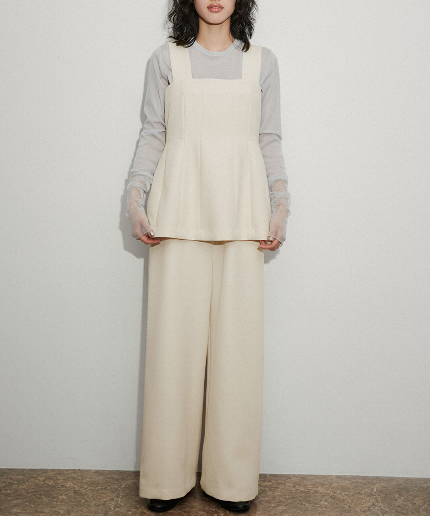 ADAM ET ROPE'「ペプラムロンパース」|オールインワン|