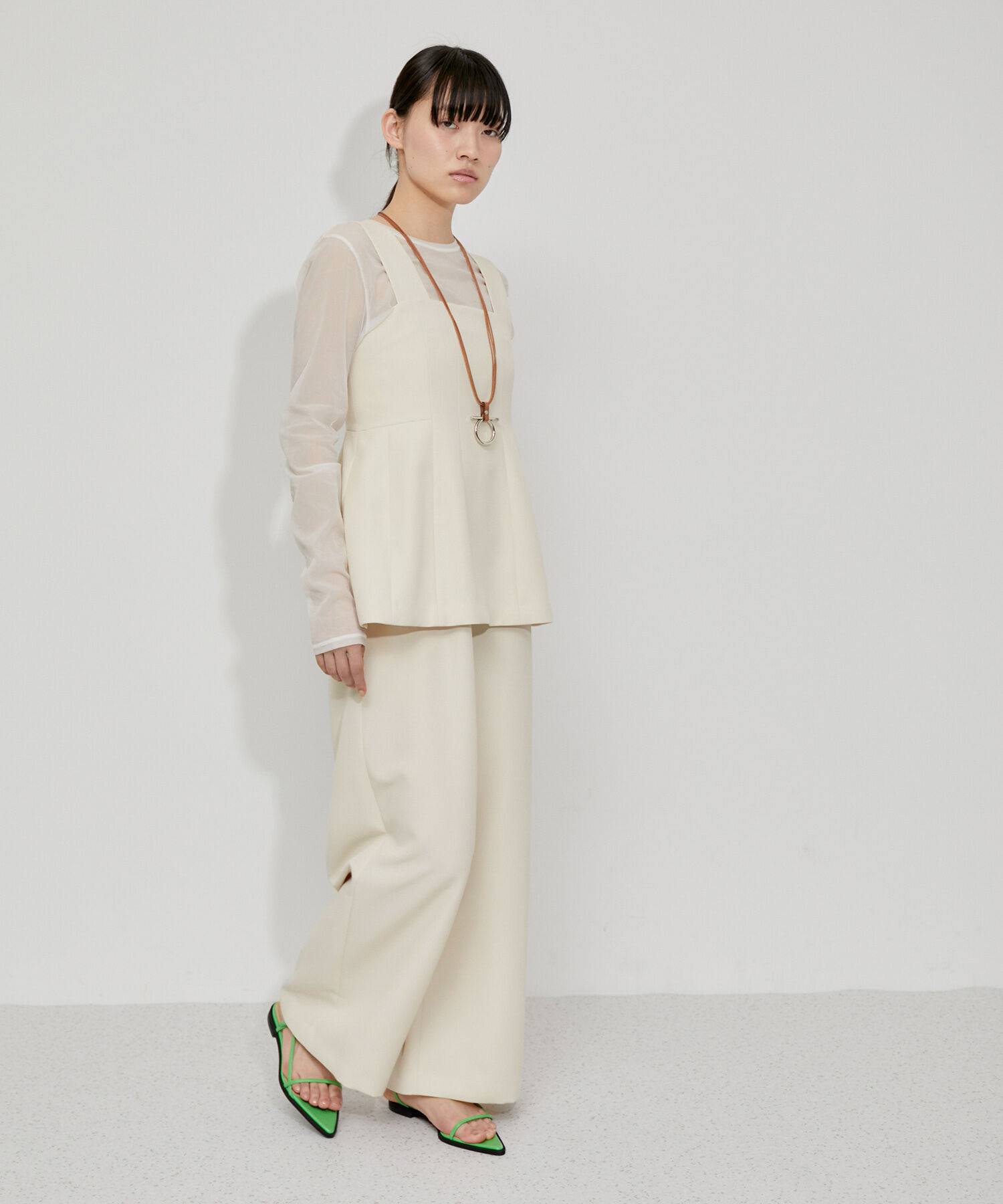 ADAM ET ROPE'「ペプラムロンパース」|オールインワン|