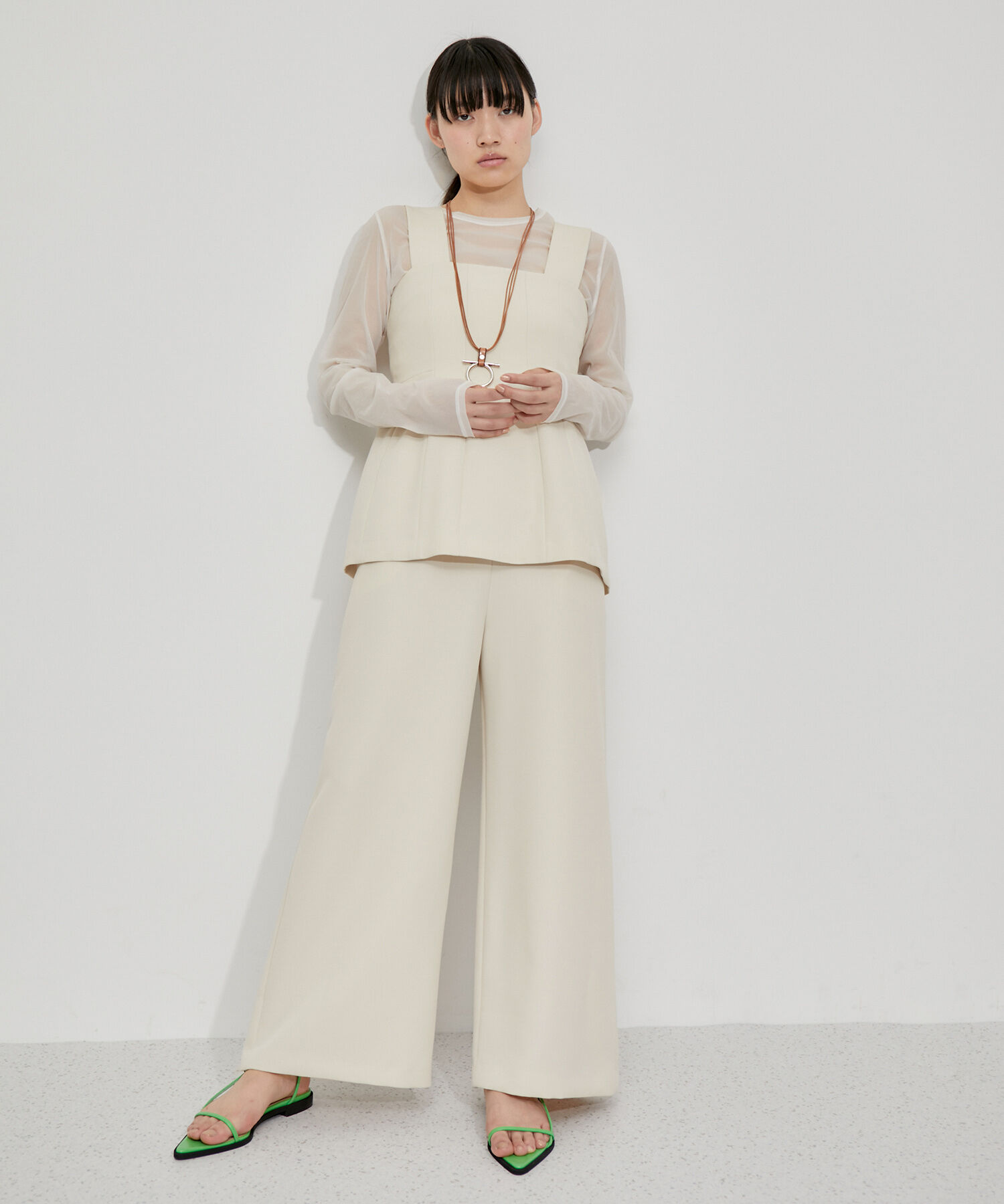 ADAM ET ROPE'「ペプラムロンパース」|オールインワン|