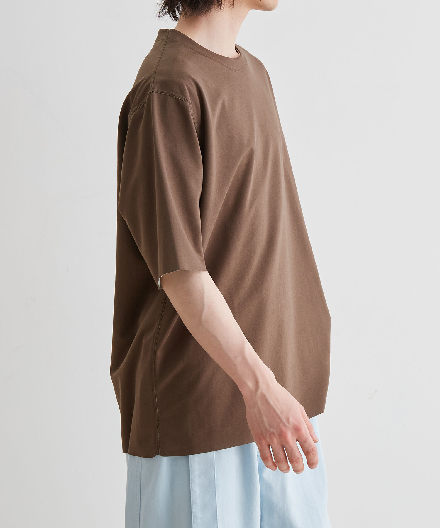 ADAM ET ROPE'「《定番》ハイゲージ シャンブレー リバーシブル Tシャツ」|Tシャツ・カットソー|