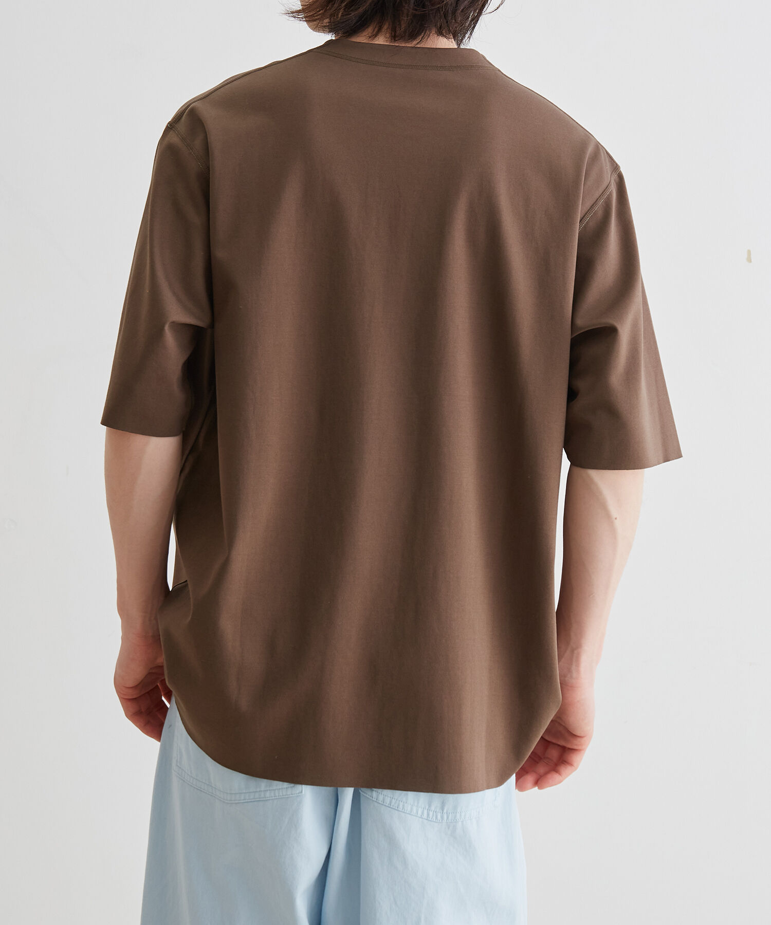 ADAM ET ROPE'「《定番》ハイゲージ シャンブレー リバーシブル Tシャツ」|Tシャツ・カットソー|