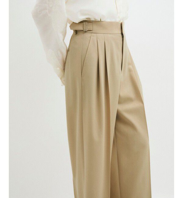 ADAM ET ROPE'「【防シワ】・【洗える】2タックワイドスラックス」|スラックス|