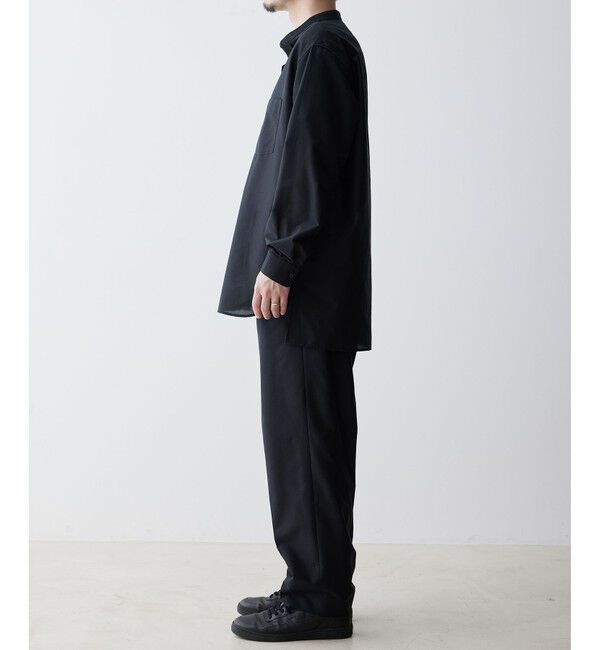 ADAM ET ROPE'「【ACT/アクト】超軽量 オーバーサイズ シアー バンドカラーシャツ / 速乾 / ストレッチ / イージーケア」|シャツ・ブラウス|