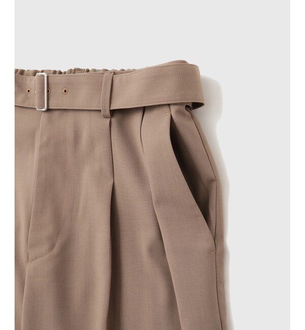 ADAM ET ROPE'「サマーウーステッド ベルテッド ワイド イージーパンツ/ セットアップ可能」|スラックス|