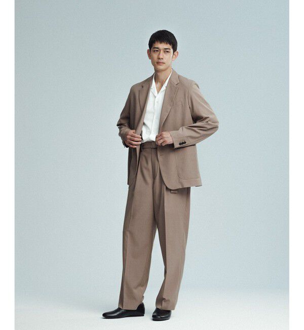 ADAM ET ROPE'「サマーウーステッド ベルテッド ワイド イージーパンツ/ セットアップ可能」|スラックス|