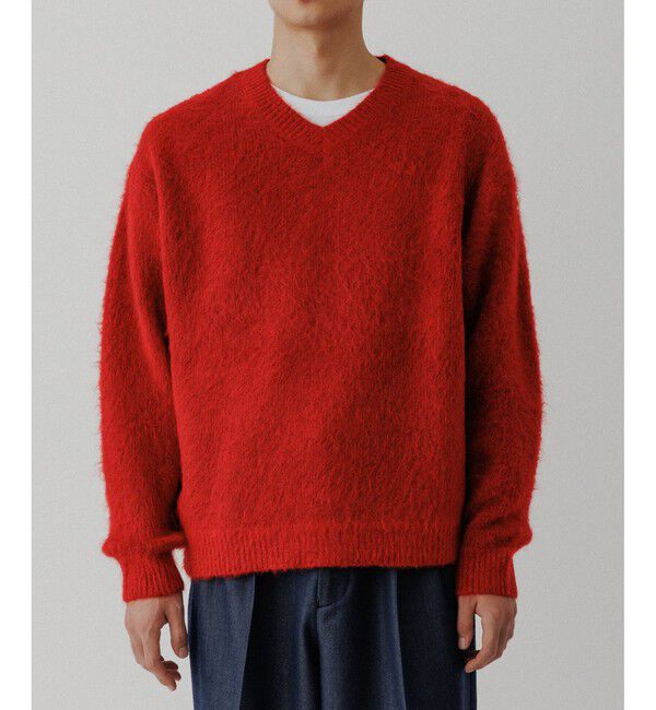 ADAM ET ROPE'「モヘアミックス オーバーサイズ Vネックニット」|ニット・セーター|