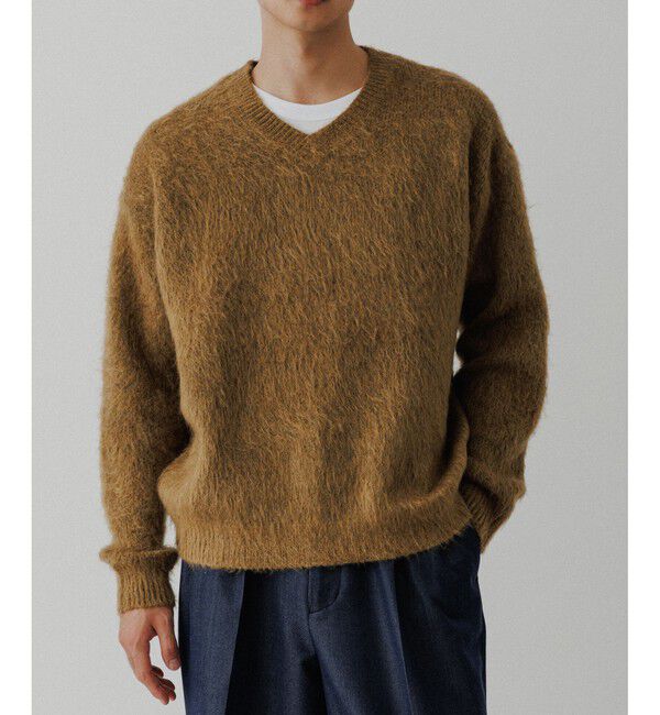 ADAM ET ROPE'「モヘアミックス オーバーサイズ Vネックニット」|ニット・セーター|