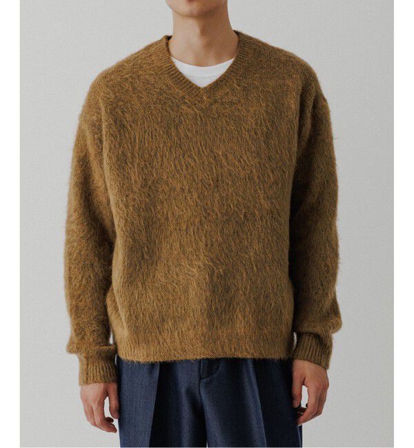 ADAM ET ROPE'「モヘアミックス オーバーサイズ Vネックニット」|ニット・セーター|