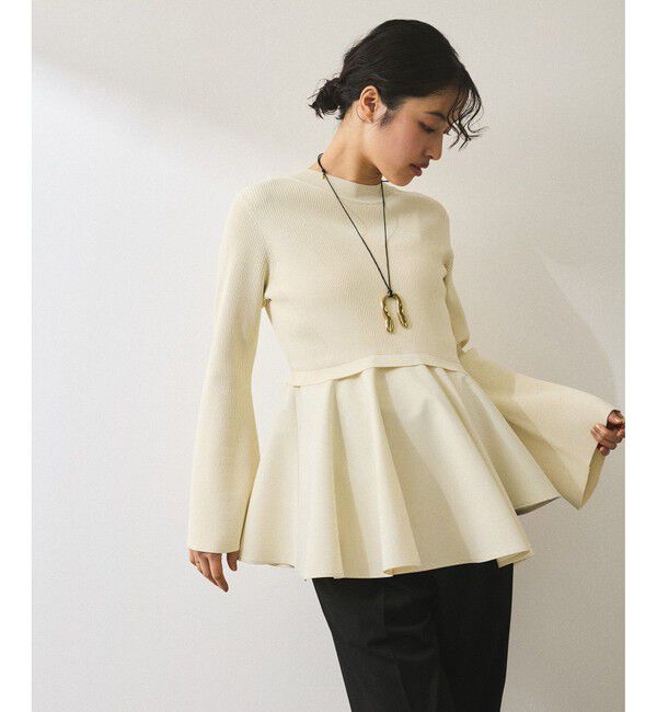 ADAM ET ROPE'「【サステナブル】・【定番人気】ペプラムコンビニットプルオーバー」|Tシャツ・カットソー|