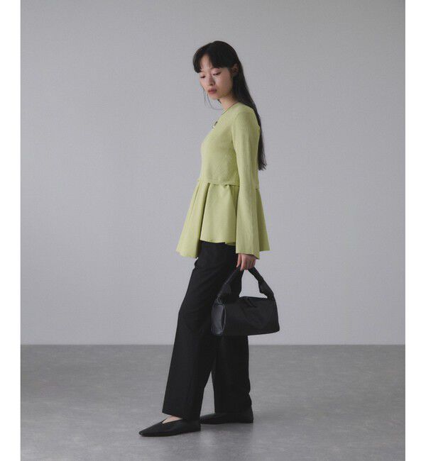 ADAM ET ROPE'「【サステナブル】・【定番人気】ペプラムコンビニットプルオーバー」|Tシャツ・カットソー|