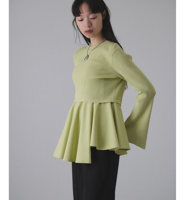 ADAM ET ROPE'「【サステナブル】・【定番人気】ペプラムコンビニットプルオーバー」|Tシャツ・カットソー|