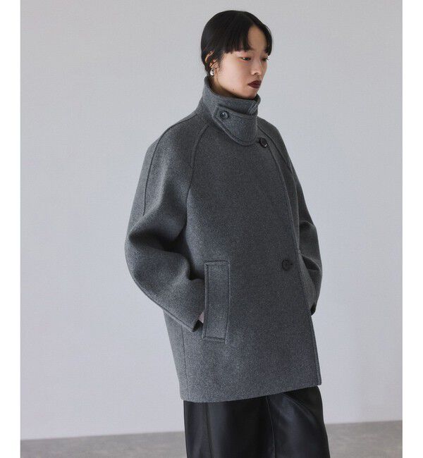 ADAM ET ROPE'「ウールボンディングミドルコート」|ステンカラーコート|