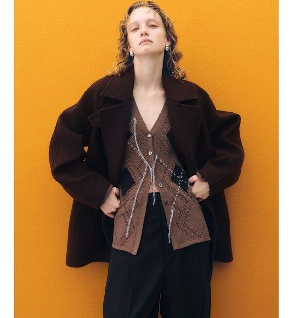 ADAM ET ROPE'「ウールボンディングミドルコート」|ステンカラーコート|