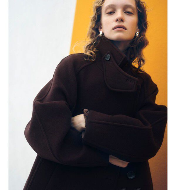 ADAM ET ROPE'「ウールボンディングミドルコート」|ステンカラーコート|