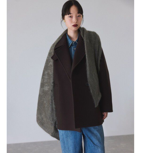 ADAM ET ROPE'「ウールボンディングミドルコート」|ステンカラーコート|