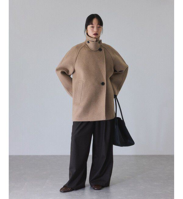 ADAM ET ROPE'「ウールボンディングミドルコート」|ステンカラーコート|