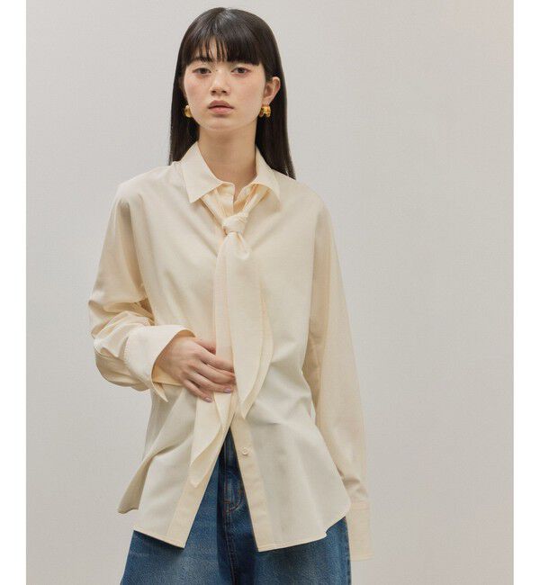 ADAM ET ROPE'「【サステナブル】ボウタイシャツ」|シャツ・ブラウス|