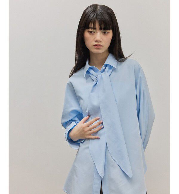 ADAM ET ROPE'「【サステナブル】ボウタイシャツ」|シャツ・ブラウス|