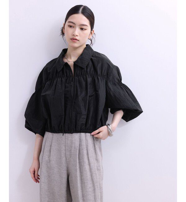 ADAM ET ROPE'「【WEB限定】ドロストネックギャザーブルゾン」|シャツ・ブラウス|