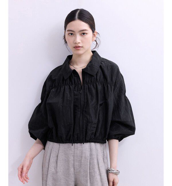 ADAM ET ROPE'「【WEB限定】ドロストネックギャザーブルゾン」|シャツ・ブラウス|