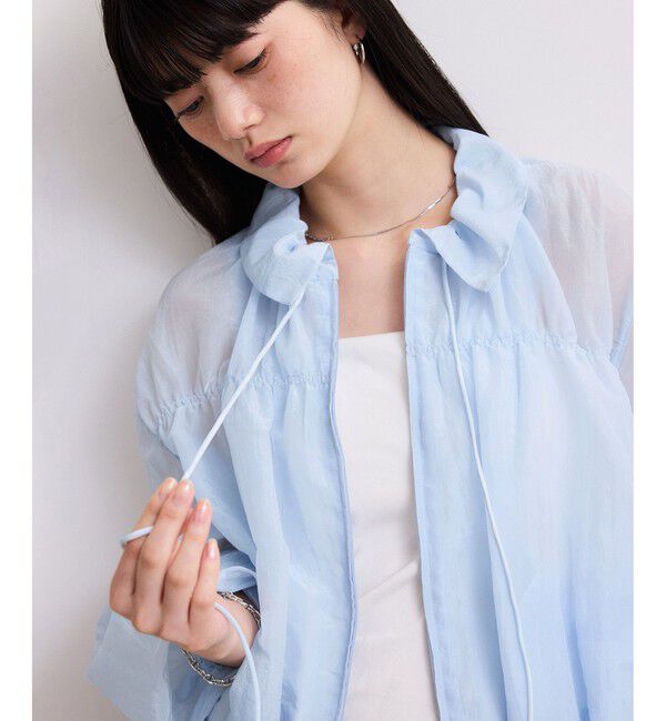ADAM ET ROPE'「【WEB限定】ドロストネックギャザーブルゾン」|シャツ・ブラウス|