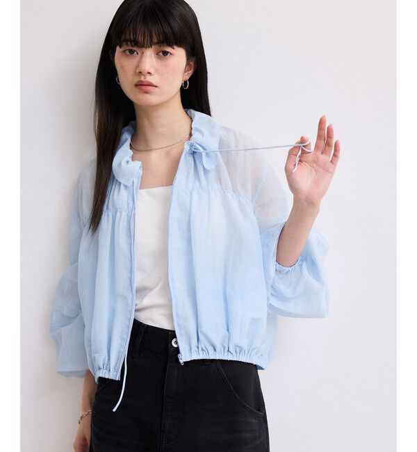 ADAM ET ROPE'「【WEB限定】ドロストネックギャザーブルゾン」|シャツ・ブラウス|