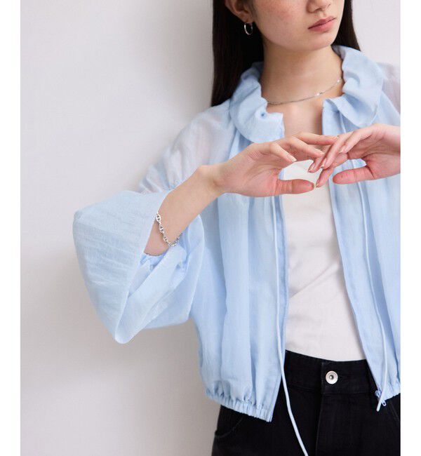 ADAM ET ROPE'「【WEB限定】ドロストネックギャザーブルゾン」|シャツ・ブラウス|