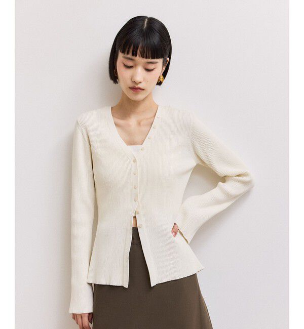 ADAM ET ROPE'「【WEB限定】2WAYリブカーディガン」|カーディガン|